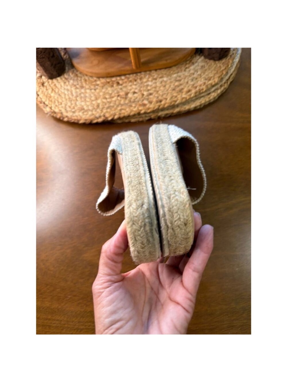 Woven Neutral Slide Mules in Beige Size 9.5 - Picture 7 of 10
